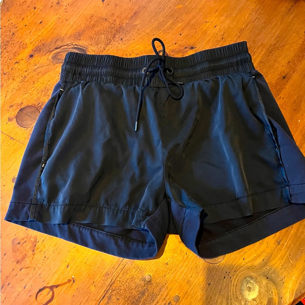 Athleta+Derek Lam IOC black elastic waist drawstring shorts